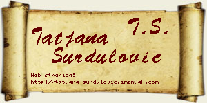 Tatjana Surdulović vizit kartica